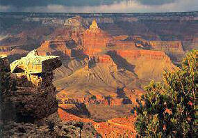 Grand Canyon sunset in the Rain