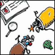 Bags of fossils and minerals to study