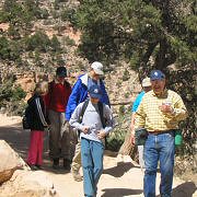 A short trail walk on a Grand Canyon South Rim Tour