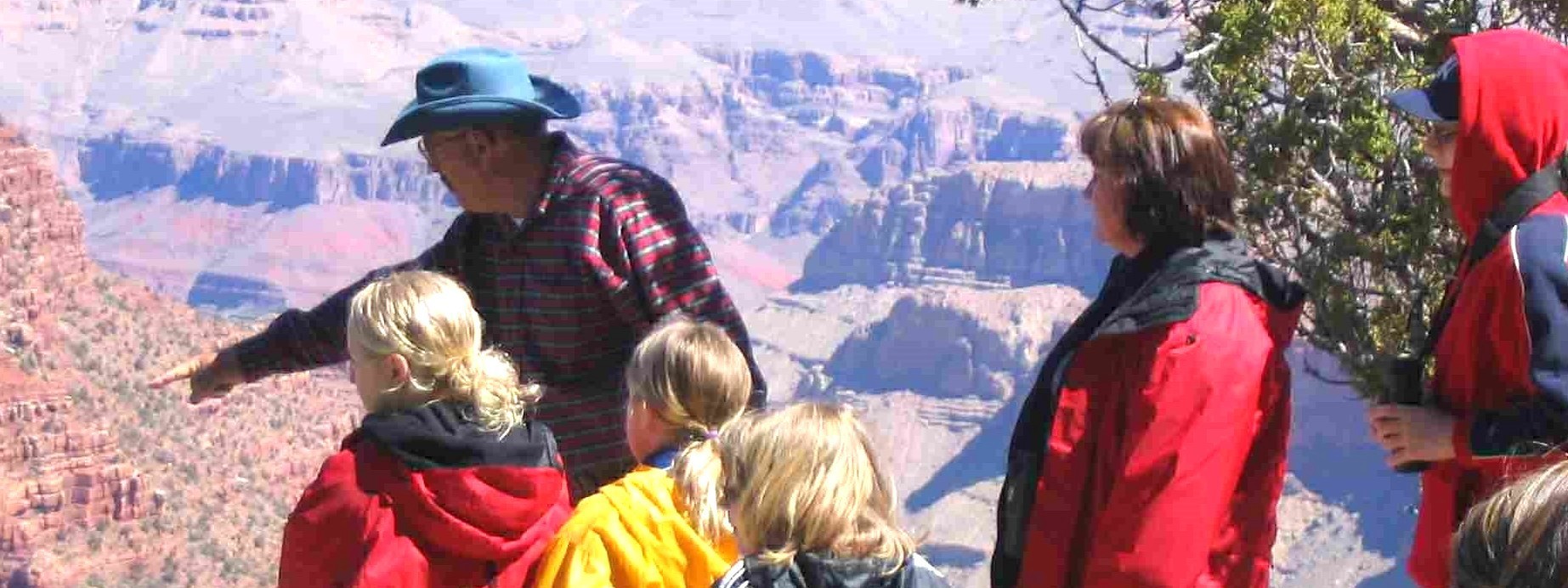Guests learning the rocks of Grand Canyon.